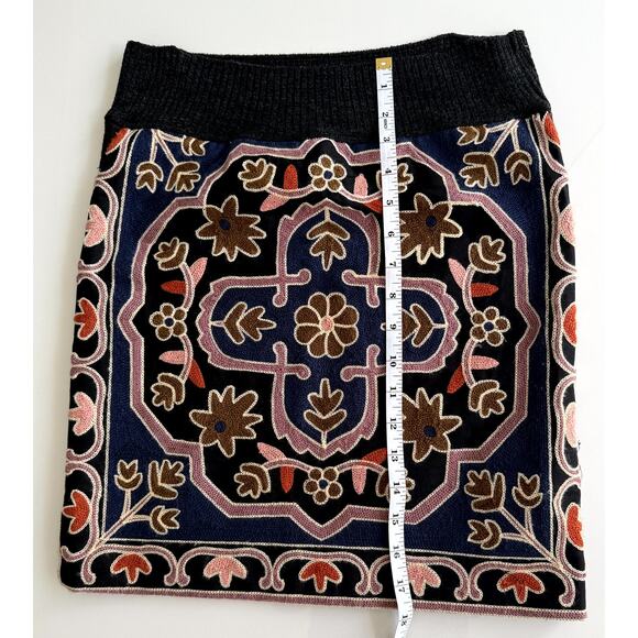 ZARA W&B Collection  mini skirt Tapestry Embroidered Multicolored, Boho  S - Picture 6 of 8